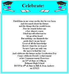 Graduation Party Party Invitations Wording | Graduation Party ...