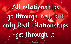 All relationships go through hell | Quotes on Slapix.com