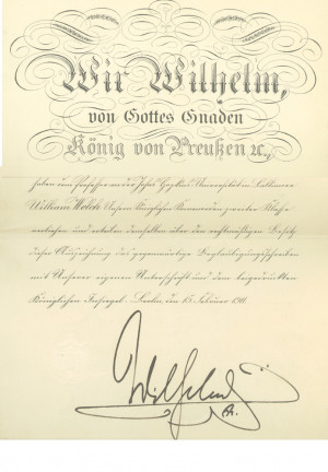 Detail of fluorish on the German certificate .