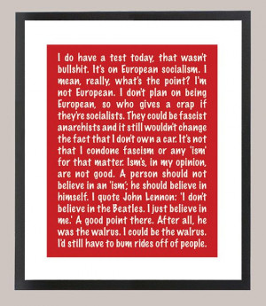 Ferris Bueller's Day Off Quote 11 x 14 Inspiration Print