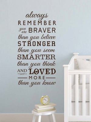 Winnie the Pooh Always remember you are braver than you believe baby ...