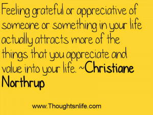 Feeling grateful or appreciative of someone or something in your life ...