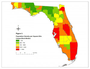 Florida Population Density by County
