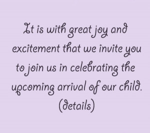 Wording For Your Baby Shower Invites ~ Samples Of Sayings For Your ...