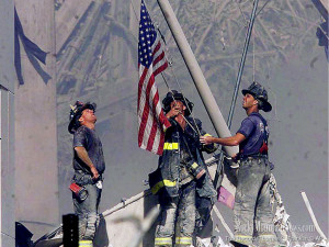 9 11 Firefighters Raising Flag