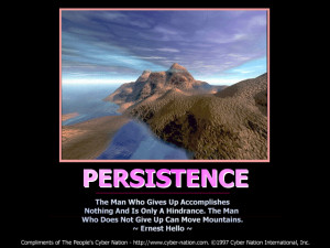 have what it takes to persist. The dictionary defines persistence ...