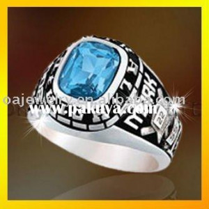 925 silver classic personalized class rings with CZ , 3D design ring
