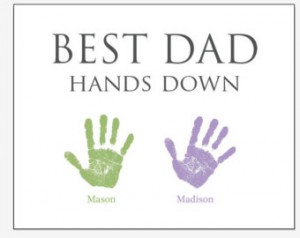 Father's Day gift handprint art Dad from children or twins ...