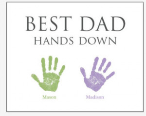 Father's Day gift handprint art Dad from children or twins ...