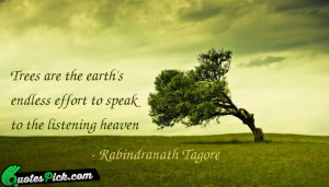 Trees Are The Earth Quote by Rabindranath Tagore @ Quotespick.com