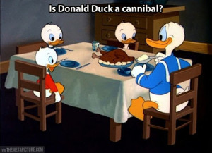 Donald Duck’s shady eating habits…