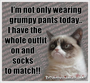 not only wearing grumpy pants today..I have the whole outfit on ...