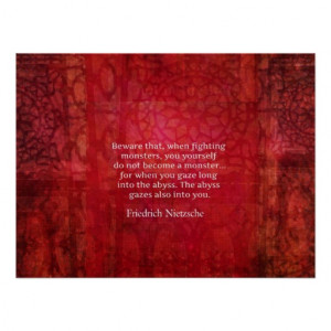 Nietzsche abyss quote print