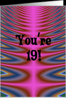 Happy Birthday - 19 years old Pink Tie Dye card - Product #182241