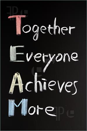 of TEAM acronym (Together Everyone Achieves More), teamwork motivation ...