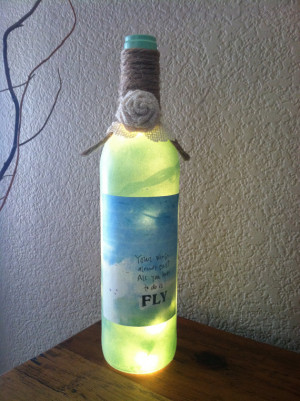Wine Bottle Light, Light Green, Wings Quote, Fly Quote, Clouds, Wine ...