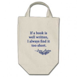 Jane Austen Quote about Books Bag