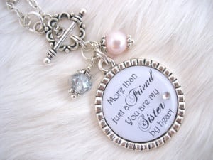 BRIDESMAIDS Sisters by Heart BEST FRIENDS Wedding Quote Necklace ...