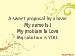 sweet proposal by a lover...