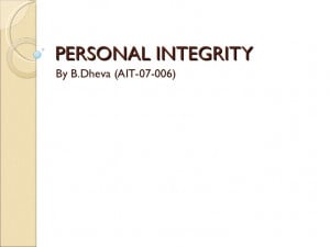 Personal Integrity