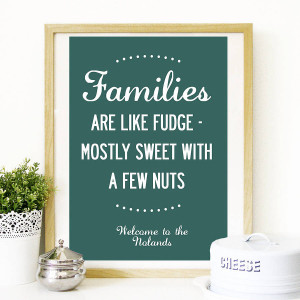 homepage > I LOVE DESIGN > PERSONALISED FAMILY NAME FUN QUOTE PRINT
