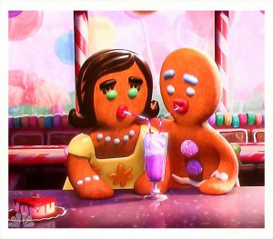 Gingy and Sugar from shrek.