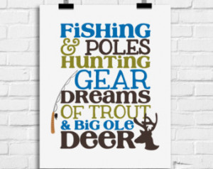 Fishing poles and hunting gear, bab y boy decor, fishing hunting wall ...