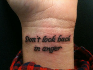 Don’t look back in anger tattoo design