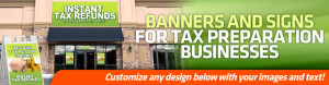 tax banners and signs
