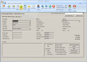 ... items selected from the database and added to the sales order / quote