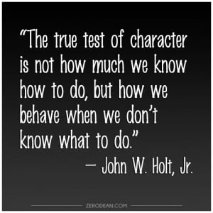 The true test of character’
