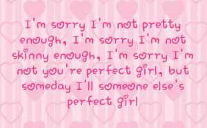 enough i m sorry i m not you re perfect girl but someday i ll someone ...
