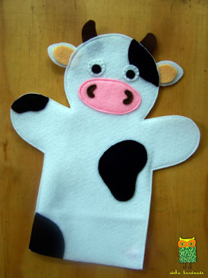 Unbranded Cow Sock Puppet