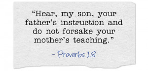 ... your father’s instruction and do not forsake your mother’s