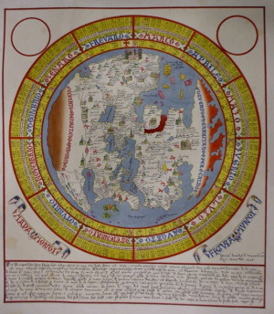 Facsimile of Giovanni Leardo world map, 1448, 34.7 x 31.2 cm (oriented ...