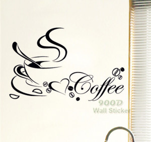 coffe-cup-Art-Home-vinyl-Wall-Sticker-Quote-Removable-Wall-decor-home ...