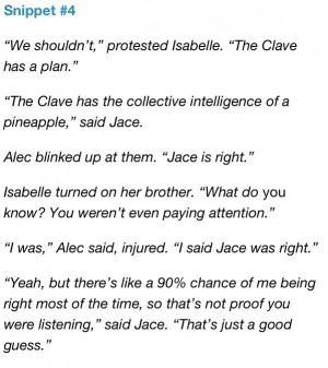 The Mortal Instruments City of heavenly Fire: Snippets... Hahaha. That ...
