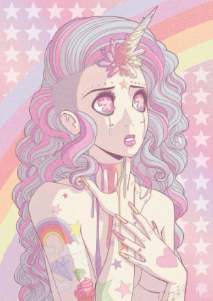 hair cute kawaii tattoos unicorn pastel pastel goth creepy cute ...