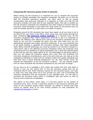 Comparing life insurance quotes online in Australia by JaxonKelly