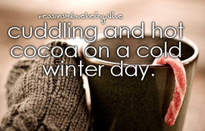 Love Winter when... We cuddle up on the couch with some hot chocolate!
