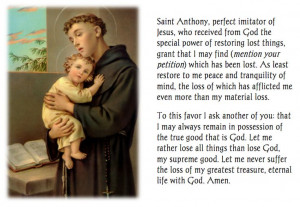 Prayer to St. Anthony for a Missing Item