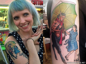 Sherri got a pair of characters tattooed on her arm in November 2013 ...