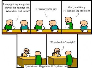 Cyanide and Happiness is a popular web-comic . -