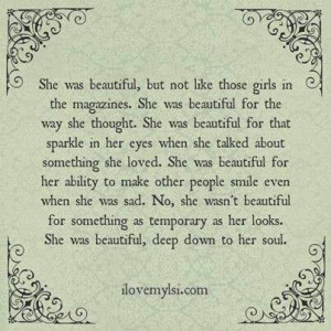 She was beautiful ...