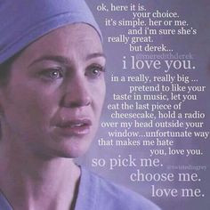 Oh I love when Meredith confesses her love to McDreamy. More