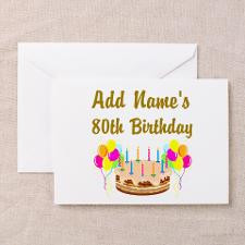 HAPPY 80TH BIRTHDAY Greeting Card for