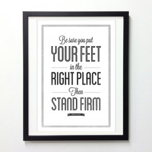 ... Motivational Quote Print - Stand Firm - Black and White Vintage Poster