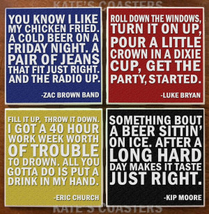 set of 4 country quotes ceramic tile coasters by katescoasters $ 10 00