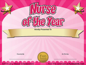 Free Nurse of the Year Award Certificate