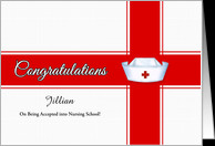 Nursing School Acceptance Congratulations - Custom Nursing Cap card ...